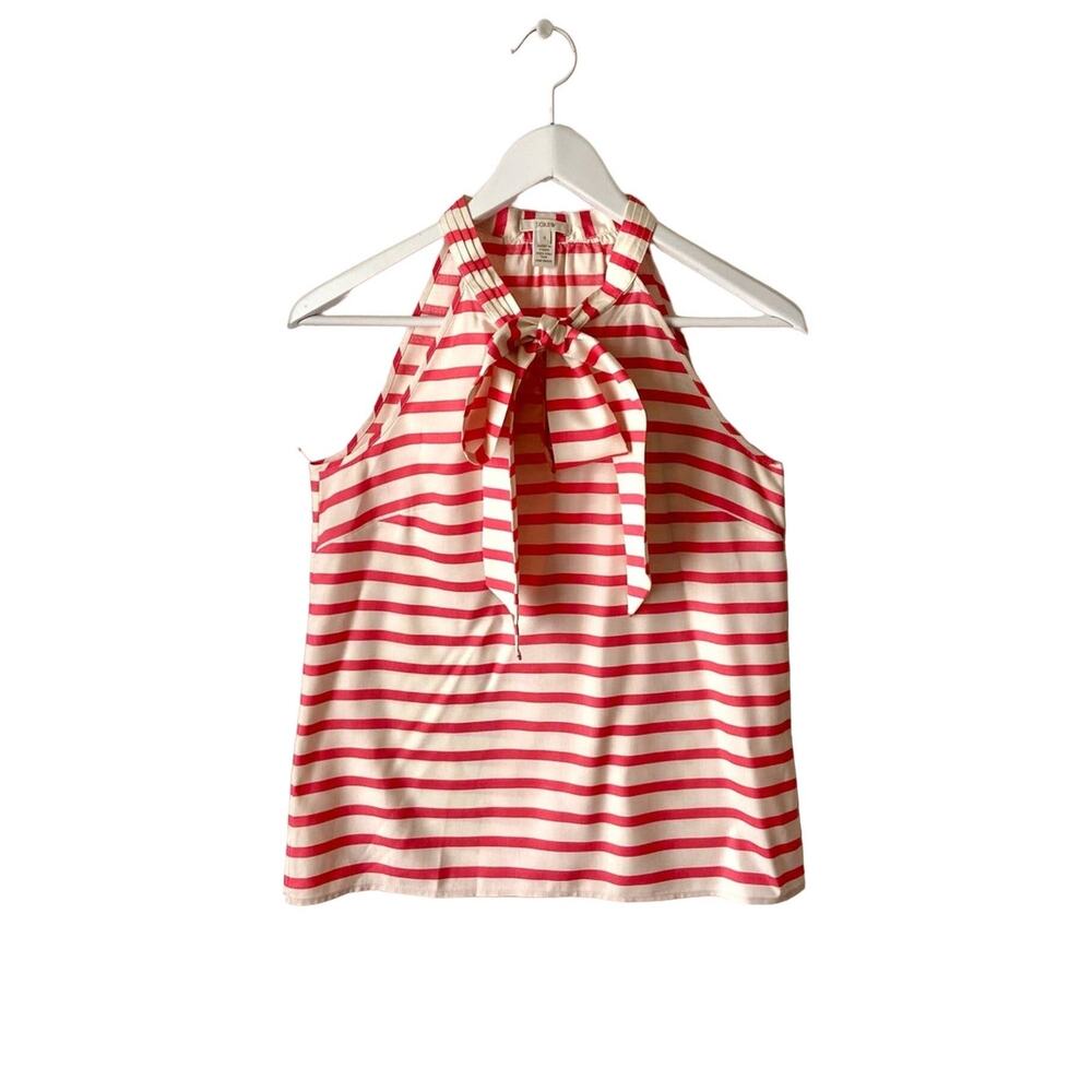 J. Crew Silk Striped Tie-Front Tank Top Size 0